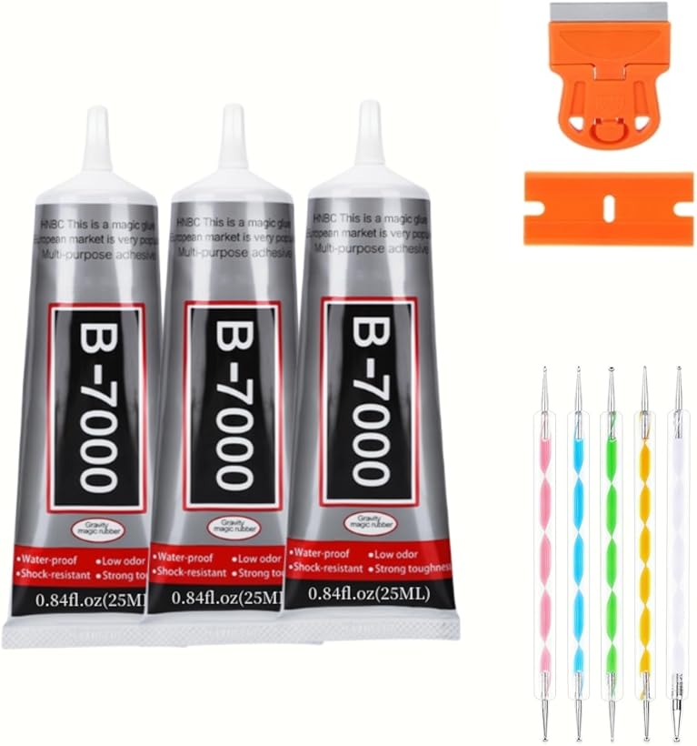 B-7000 Clear High Viscosity Glue Rhinestones (3X25ML/0.84oz)